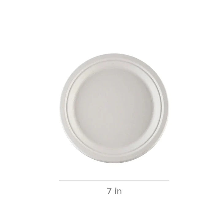 7 Inch Round Case 7 inch Round Plate White (Sugar Cane) - 1000 / case – Supplies Infinity