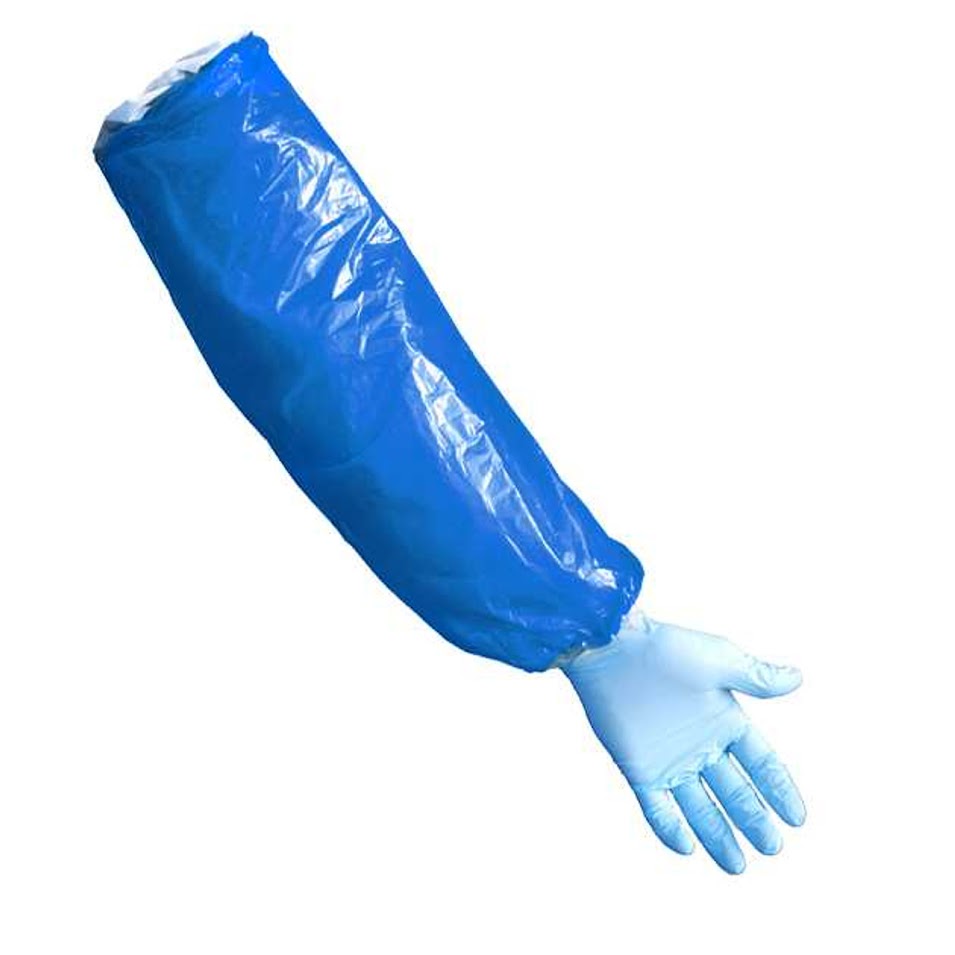Poly Sleeves Disposable, 1.5 mil Premium, Blue -100 /Bag