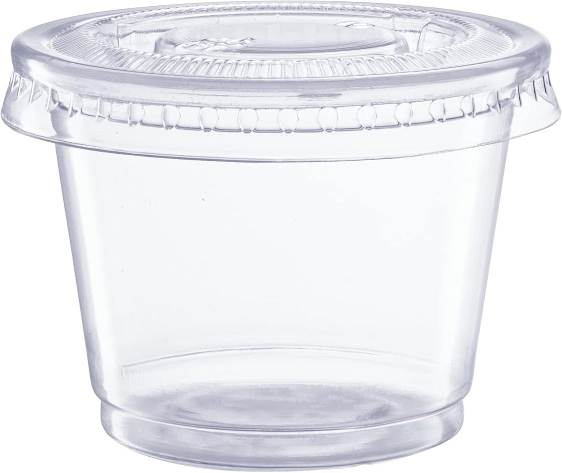 Portion Cup 1 oz, Clear, with Lid - 2,500 Sets / Case
